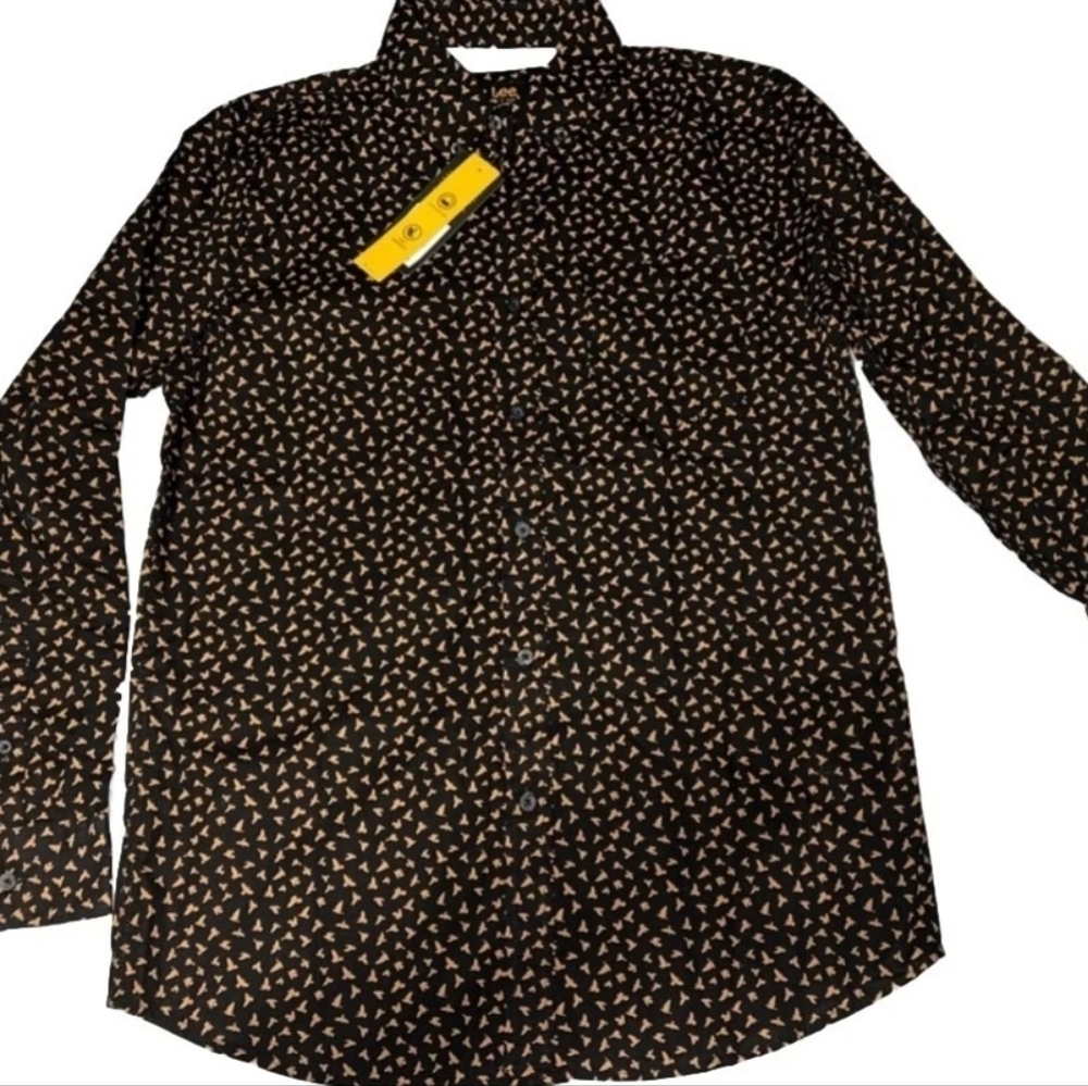 Lee Black Shirt with Tan Bird Pattern